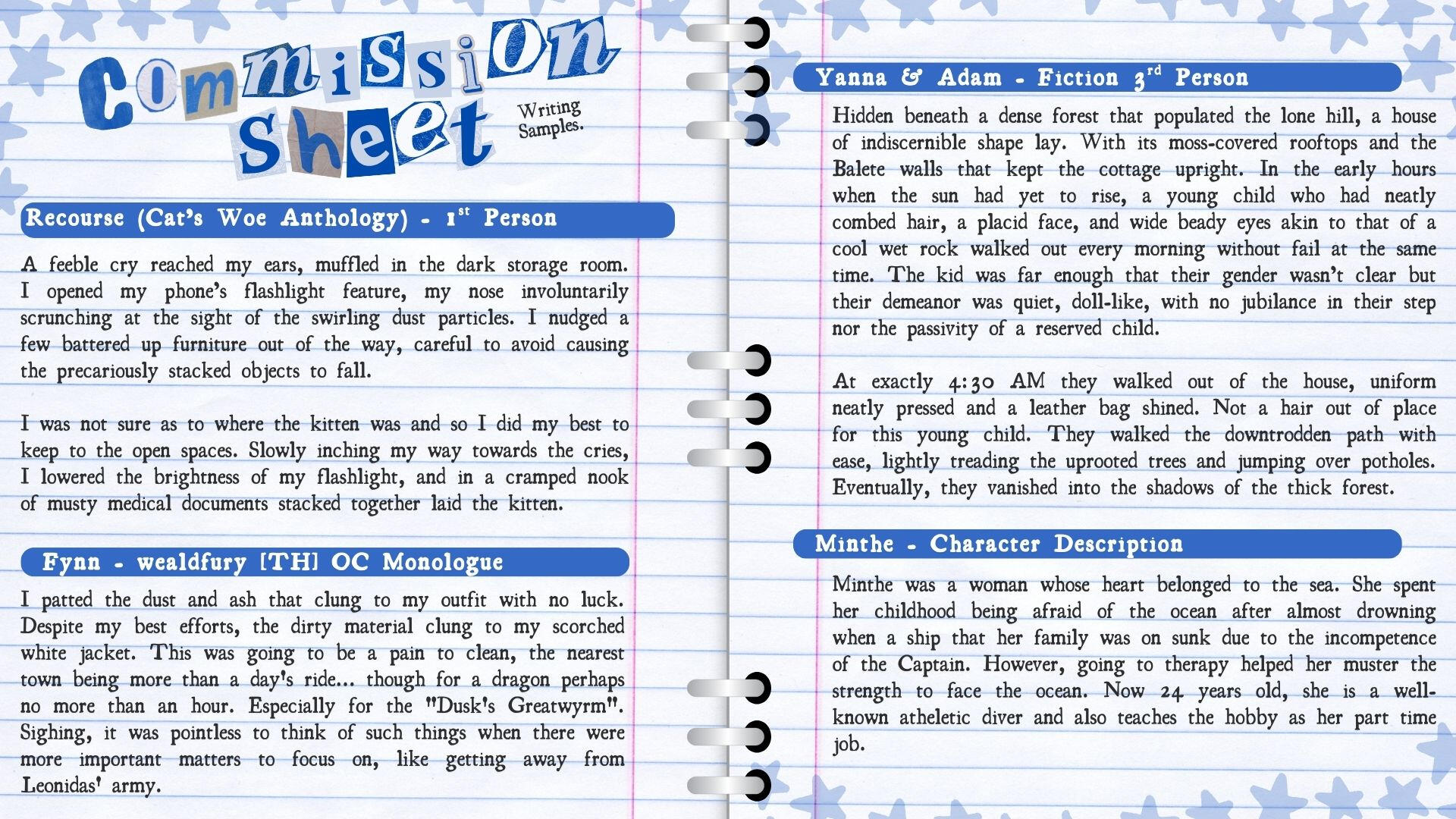 SFW Writing Portfolio